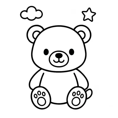 Teddy Bear Coloring Page - Free Printable