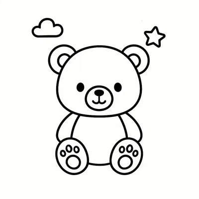 Teddy Bear Coloring Page - Free Printable