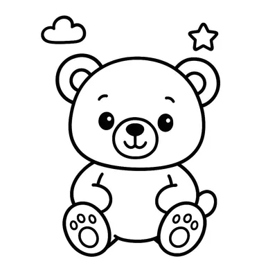 Teddy Bear Coloring Page - Free Printable