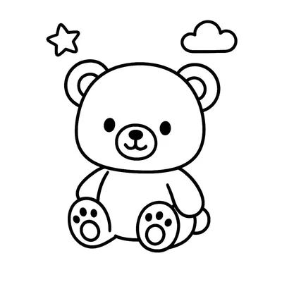 Teddy Bear Coloring Page - Free Printable