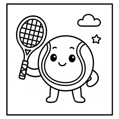 Tennis Coloring Page - Free Printable