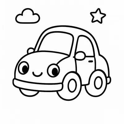 Toy Car Coloring Page - Free Printable