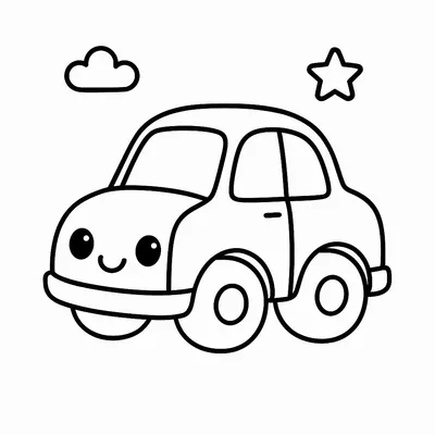 Toy Car Coloring Page - Free Printable