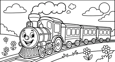 Train to Color - Free Drawing