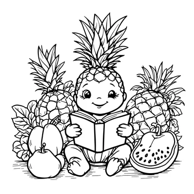 Tropical Fruits Coloring Page - Free Printable