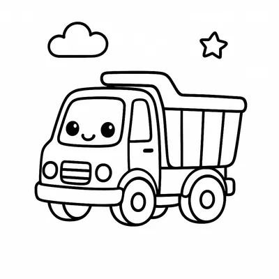 Truck Coloring Page - Free Printable