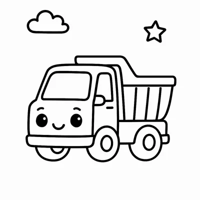 Truck Coloring Page - Free Printable