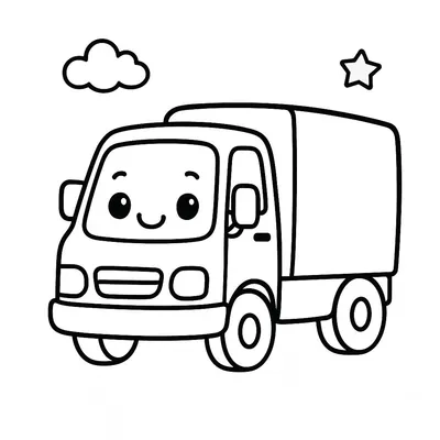 Truck Coloring Page - Free Printable