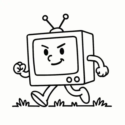 TV Coloring Page - Free Printable