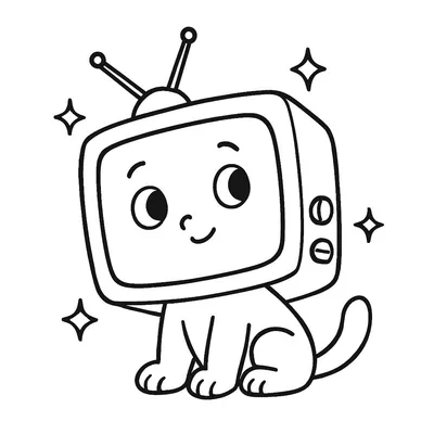 TV Coloring Page - Free Printable