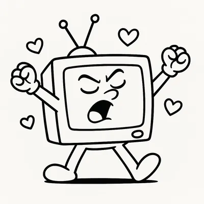 TV Coloring Page - Free Printable