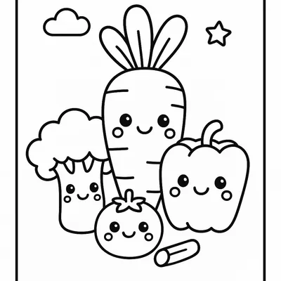 Vegetables Coloring Page - Free Printable