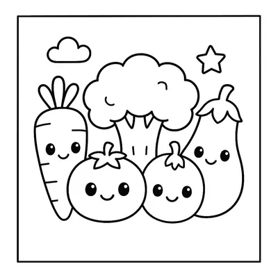 Vegetables Coloring Page - Free Printable