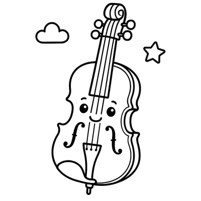 Violin Coloring Page - Free Printable