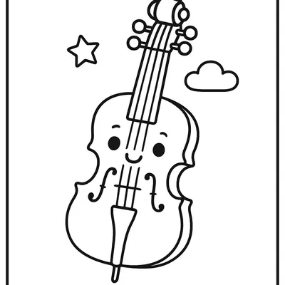 Violin Coloring Page - Free Printable