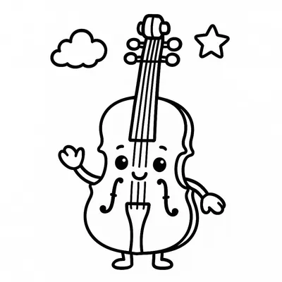 Violin Coloring Page - Free Printable