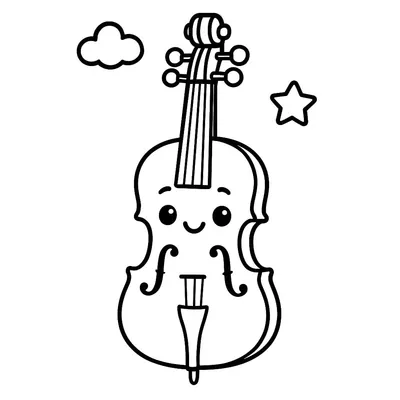 Violin Coloring Page - Free Printable
