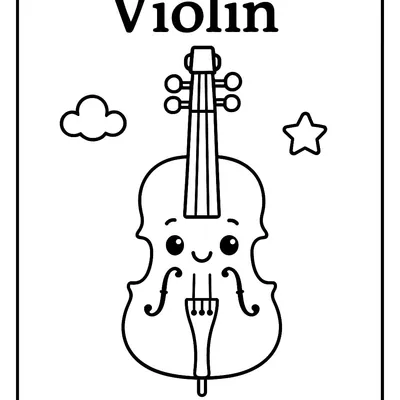 Violin Coloring Page - Free Printable