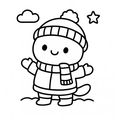 Winter Coloring Page - Free Printable