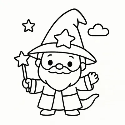 Wizard Coloring Page - Free Printable