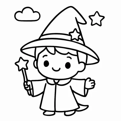 Wizard Coloring Page - Free Printable
