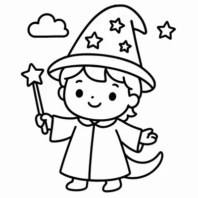 Wizard Coloring Page - Free Printable