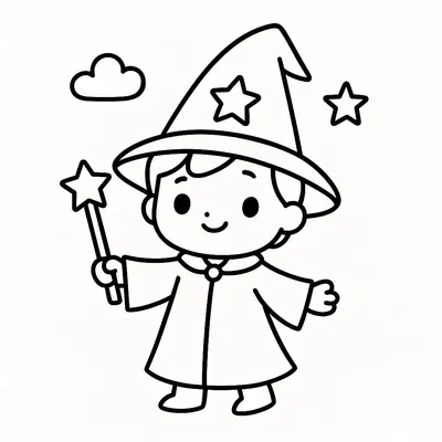 Wizard Coloring Page - Free Printable