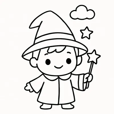 Wizard Coloring Page - Free Printable