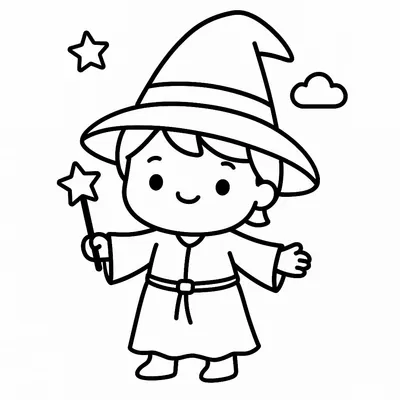 Wizard Coloring Page - Free Printable